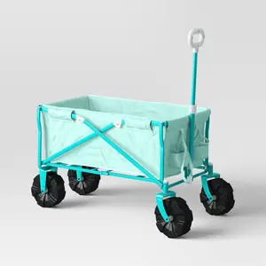 Flat Folding Wagon without Cargo Net Aqua - Sun Squad Flat Folding Wagon without Cargo Net Aqua - Sun Squad