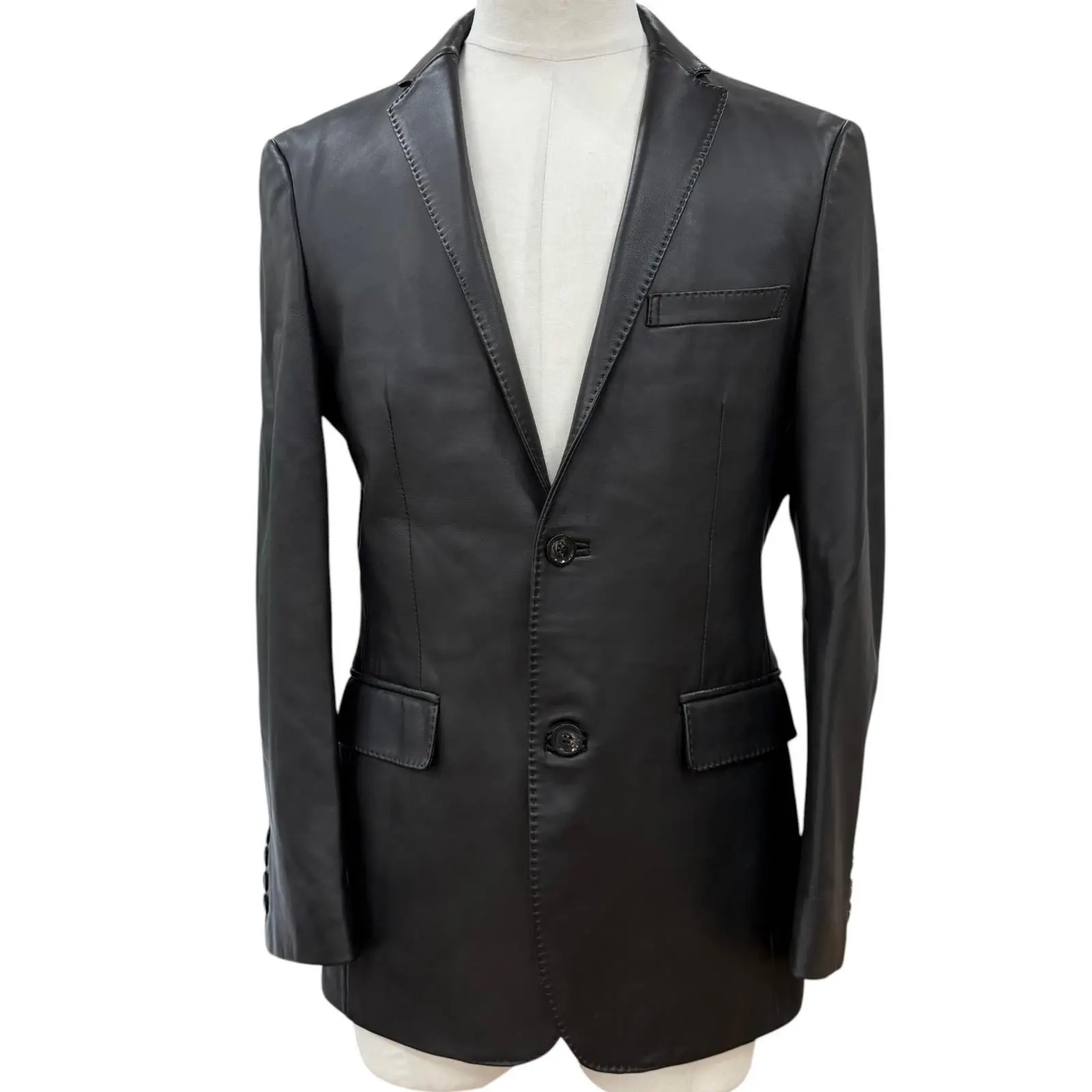 Pre-owned BURBERRY Lambskin Small Leather Goods Black Label Sheep Leather Jacket