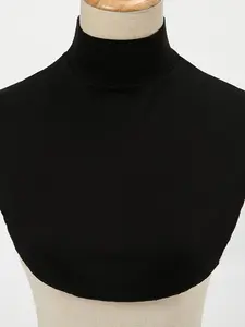 Women's Pure Color Modal Detachable Scarf Fake Collar, Breathable Comfortable High Neck, Modest Casual Plain Shirt Lapel, Daily Wear Modesty For Muslim