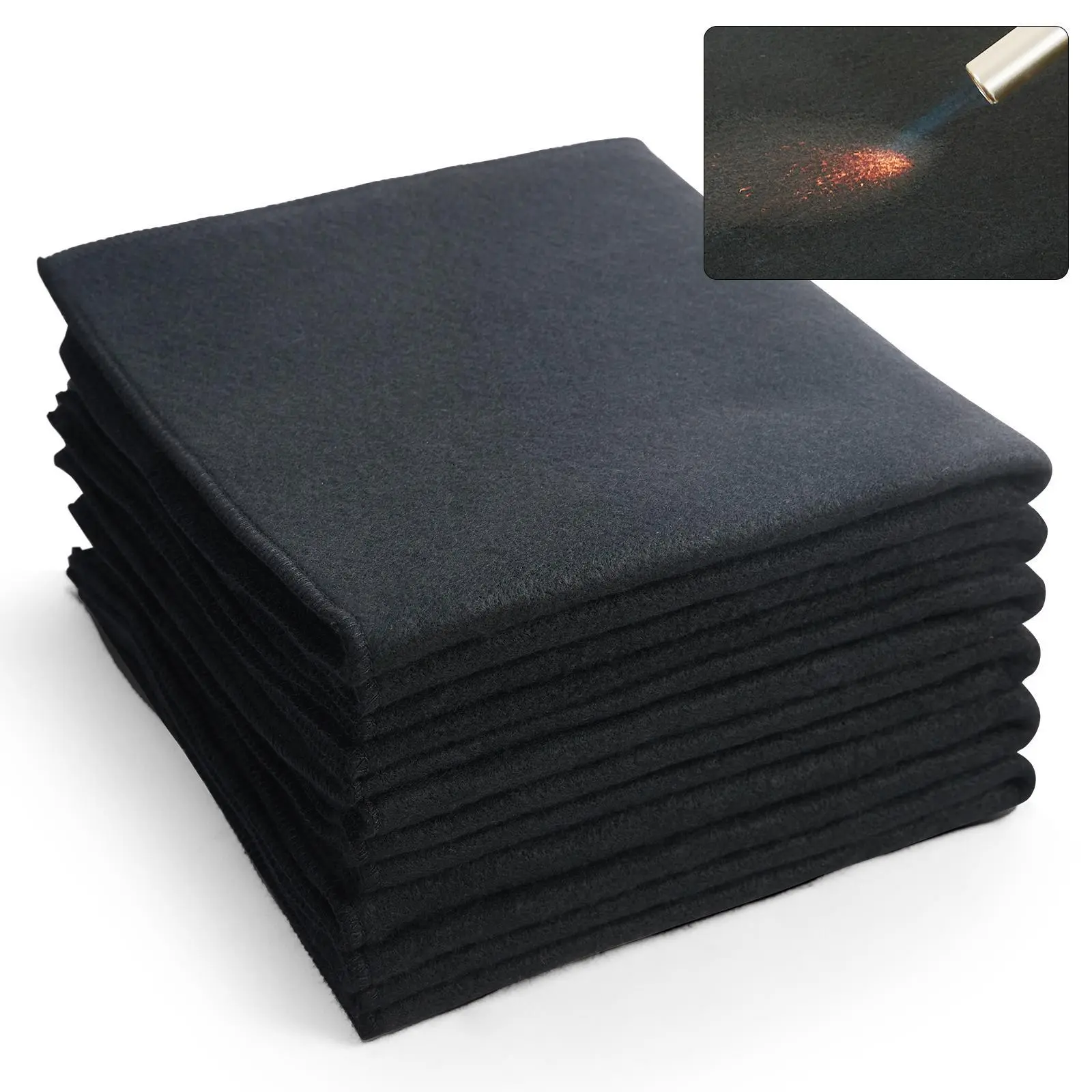 【Summerfinds】VEVOR Carbon Felt Welding Blanket 6 Pack, 21" x 20" Flame Retardant Welding Blankets, Up To 1800°F Heat Resistant Blanket Set, Cuttable Carbon Fiber Fire Retardant Insulation Welding Mat Pad