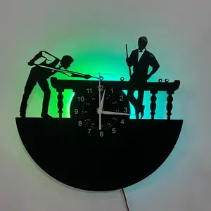 Billiard Theme LED Vinyl Wall Clock, Ideal Home Decor, Perfect Gift for Birthdays, Mother's Day, Easter, Graduation, Halloween, Silent Hanging Clock