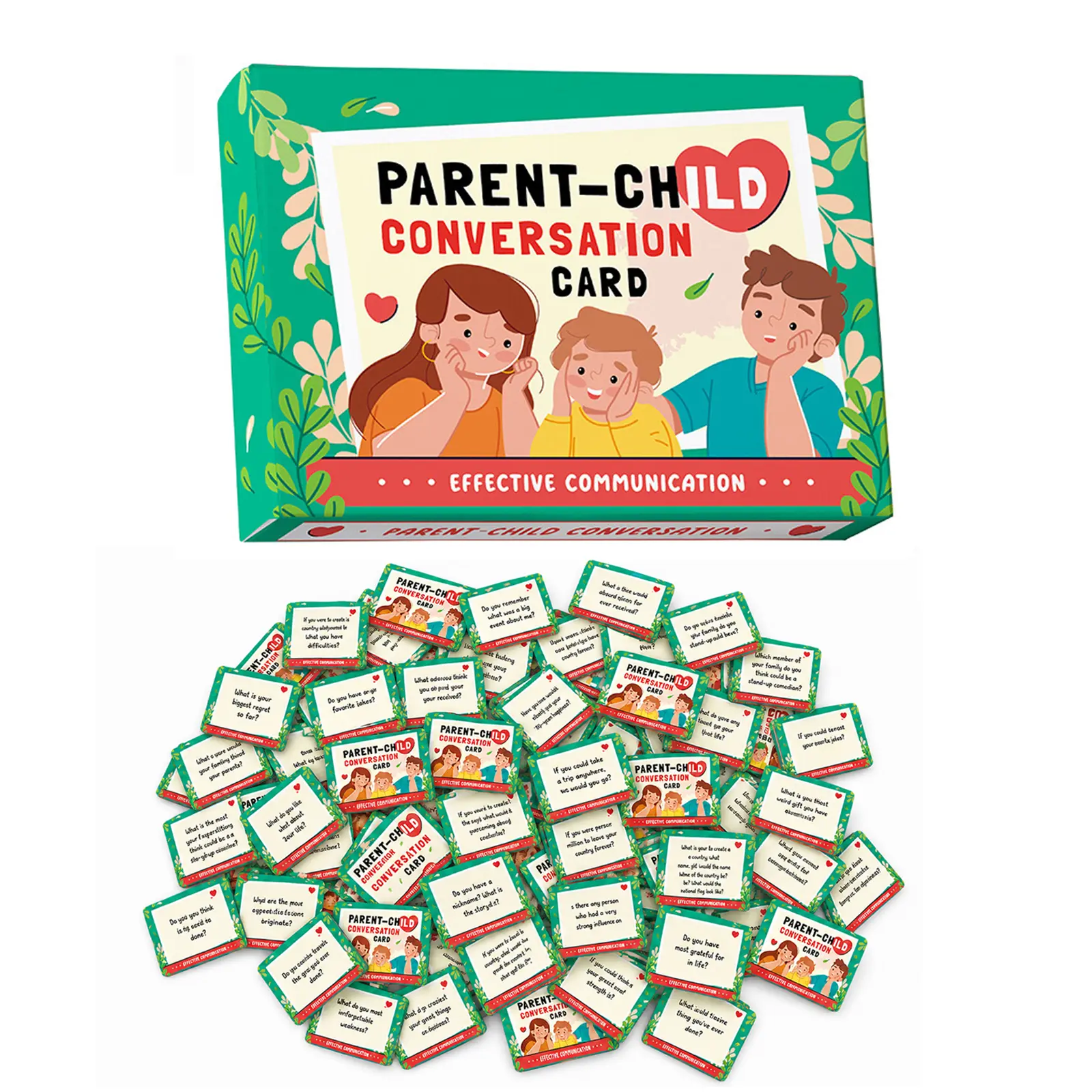 50 Family Conversation Cards for Kids & Adults - Put Down the Phones & Connect at the Dinner Table - Meaningful Questions to Get to Know Each Other - Game Night Gift for Christmas & Road Trips