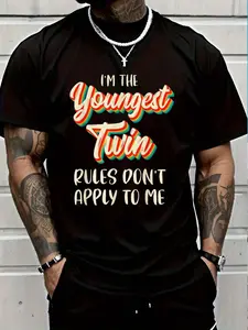 100% Cotton Twins Shirt Boys Birthday Funny Siblings Youngest Twin T-Shirt Women's Men's Graphic Tee Crew Neck summer vacation Tops