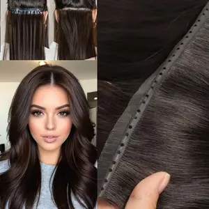 Wholesale 2025 NEW Women'S Invisible Double Inject XO PU Tape In Weft Human Hair Extensions, Seamless Flat Weft, Long Straight, 12'' 16'' 20'' 24'' High-Quality, No Glue, Microlink Application, 40-50g for Women