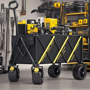 Foldable Stroller Pet Transporter Beach Stroller, Gardening Supplies and Equipment, Camping Supplies 550 lbs Heavy Duty Multi-purpose Garden Stroller, with All-terrain Tires, Suitable for Beach, Sports, Garden, Camping, 29.92inch