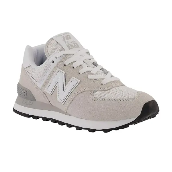 New Balance Women's 574 Core White-Grey Hybrid Casual Sneaker Flat, Versatile Sneakers for Women, Athletic Everyday All-Season Shoes