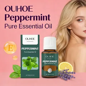 OUHOE Peppermint Pure Essential Oil - Mentha & Rose Relaxing Aromatherapy Oil for Muscle Relief Pure Oils