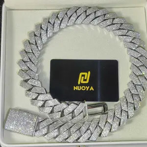 Hip Hop Jewelry High Quality Diamond Necklace 25mm 6 Rows CZ Cuban Link Chain Bling Big Heavy Iced Out Chain Necklace For Men