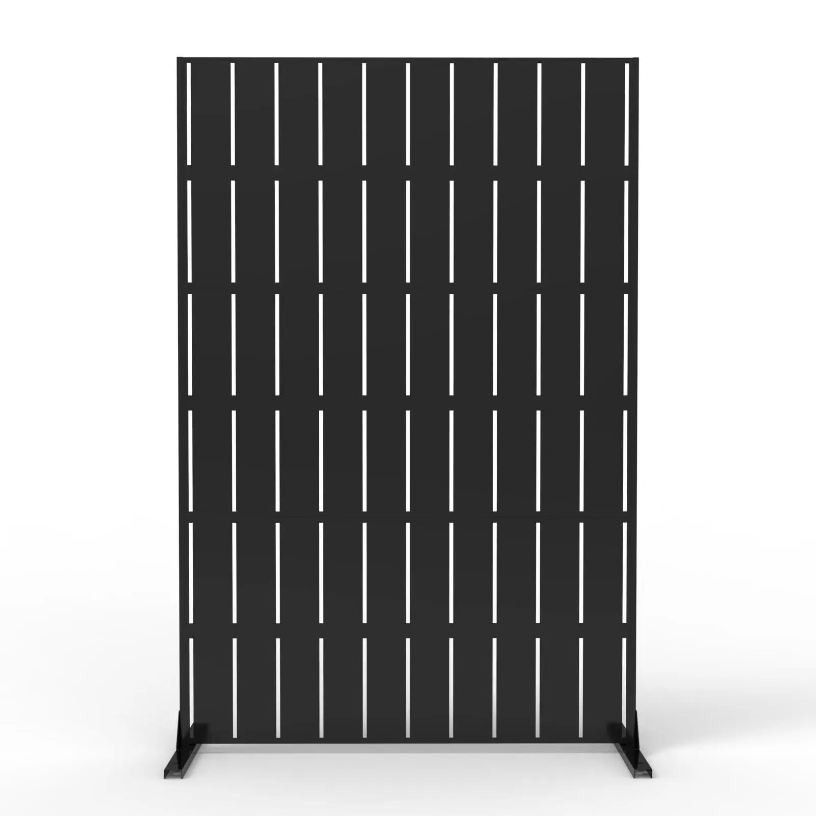 72x47 in Galvanized Steel Privacy Screen - Outdoor Freestanding Decorative Fence Panel, Weatherproof Metal Room Divider with Stand for Indoor/Outdoor Patio, Garden, Backyard Use, Blocks View