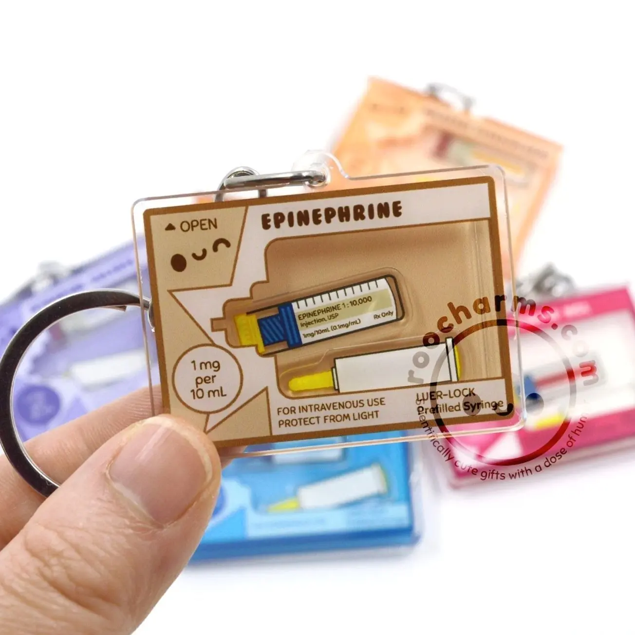 Emergency Medication Shaker Keychains for Nurses, Doctors, EMT EMS, Nursing Gift, Pharmacist, CPhT, Rapid Response, Code Blue, Critical Care