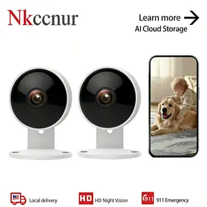 NKccnur PRO Home Security Surveillance Camera, 1pc, Wi-Fi Smart AI Home Camera, supports one-touch911alarm system, 2-way audio, two-way speaker, supports voice intercom, animal/human intelligent detection, high-definition display, motion detection alarm,