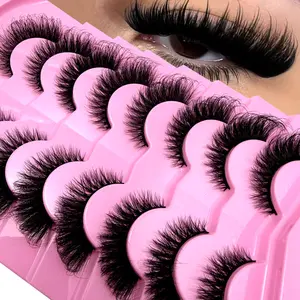 MKYDCG New 8 Pairs False Lashes Cat Eye Lashes Winged End Eye Elongated Eyelashes Faux Mink Natural Look Soft Fake Lahses Makeup