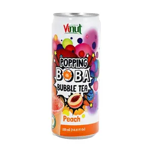 VINUT Peach Boba Milk Tea 320ml - Ready to Drink Bursting Boba Pearls VINUT Peach Boba Milk Tea 320ml - Ready to Drink Bursting Boba Pearls