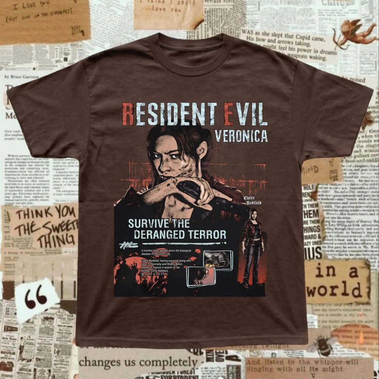 Resident Evil Veronica T-Shirt Graphic Tee Heavy Cotton Tee Shirt, 100% Heavy Cotton Shirt