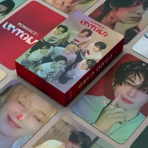 55Pcs Laser Flash Card Set, HD Collectible Photocards, K-pop Boy Group EN Fan Support Cards