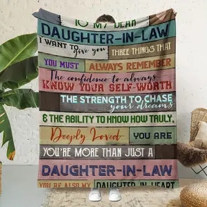 Ultra-Soft Flannel Throw Blanket For Daughter-In-Law - HD Print, Perfect For Couch & Bedroom, All-Season Cozy Gift