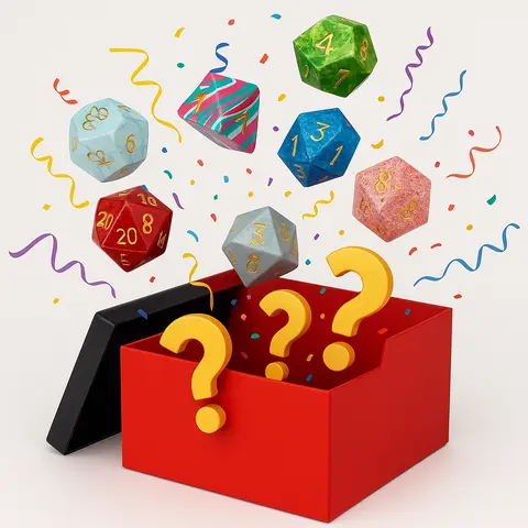 Mystery Dice Box 2pcs High Value Blind Box Premium Polyhedral Dice for DND RPG Players Surprise Set