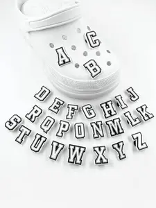 26pcs Letter Pattern Shoe Decoration, Cute Shoe Accessories for Women & Men, Shoes Accessories for Vented Clogs