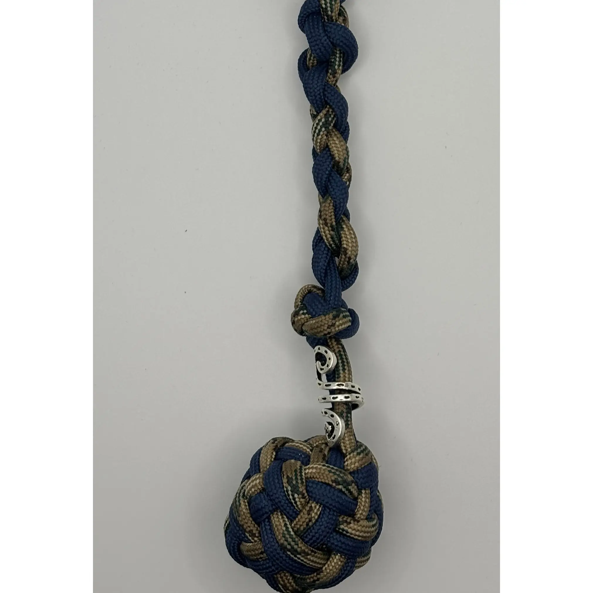 Handmade Double Glow Knot Paracord Bracelet (Tan/Navy)