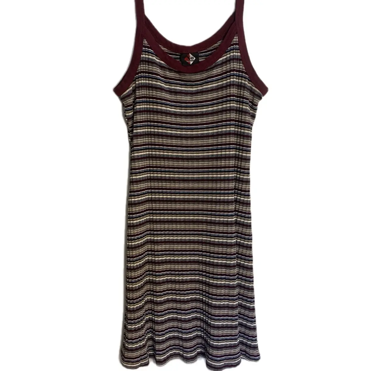 Vintage 90's style multi-colored, striped dress - TikTok Shop