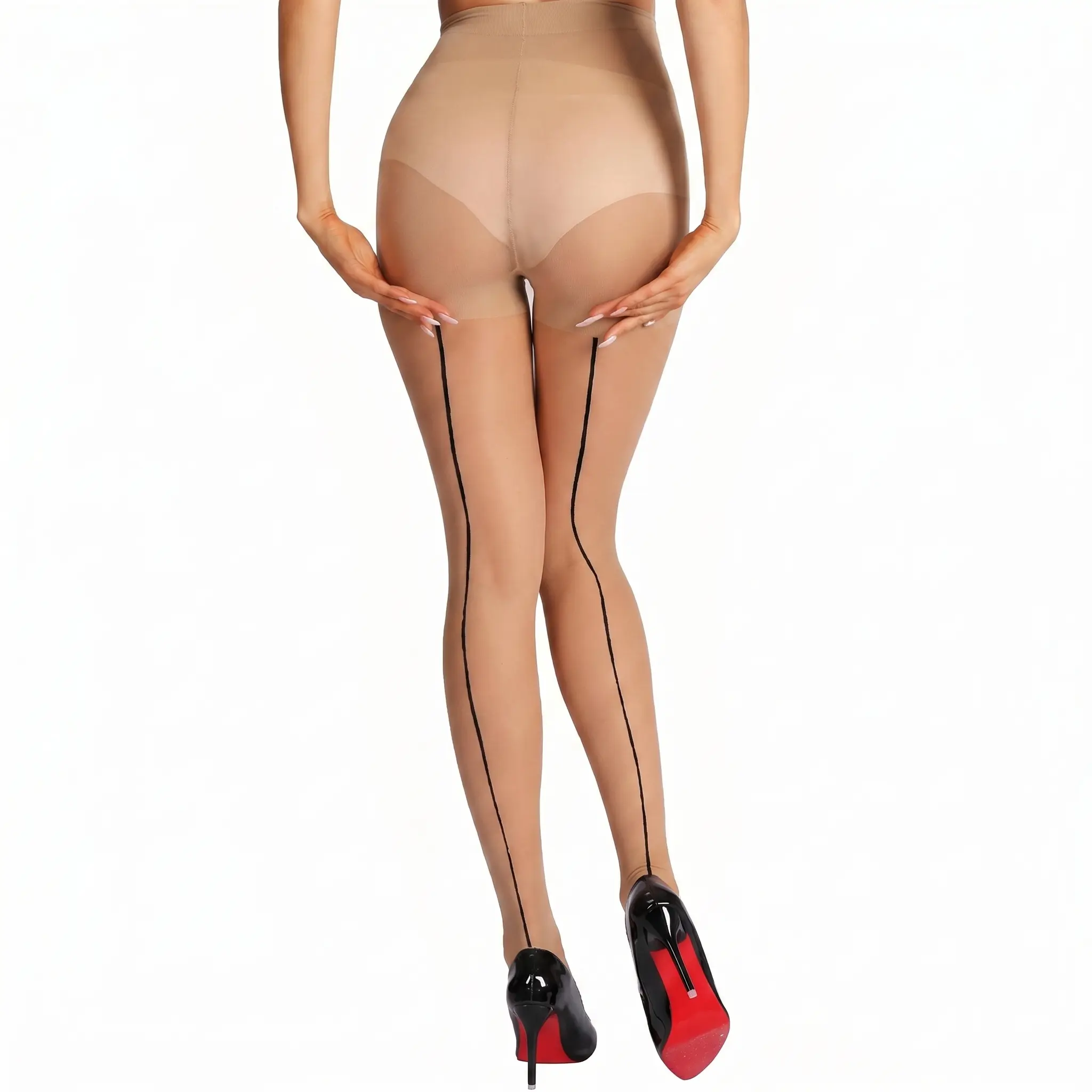 Women's Control Top Pantyhose - Silky Semi-Opaque High-Quality Nylon with Butt Lift, Breathable Sheer Toe, Fashion Tights for Daily Wear