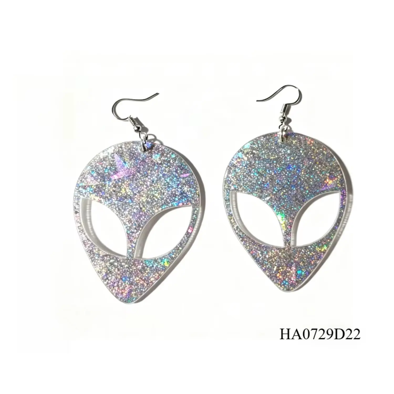 PESENAR  This is the alien shape earrings laser material cool personality perfect match for the alien party