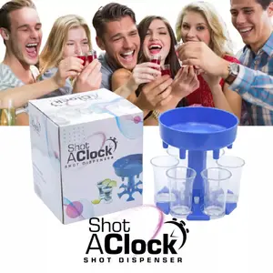 6 Shot Glass Dispenser and Holder with 6 Shot Glasses Set, Cocktail Dispenser Party and Bar