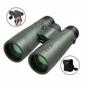 15x52 UHD High Powered Binoculars for Adults, Long Range Telescope with Phone Mount for Bird Watching Camping Essentials, Low Light Night Vision Binoculars for Travel Beach Tent Gear