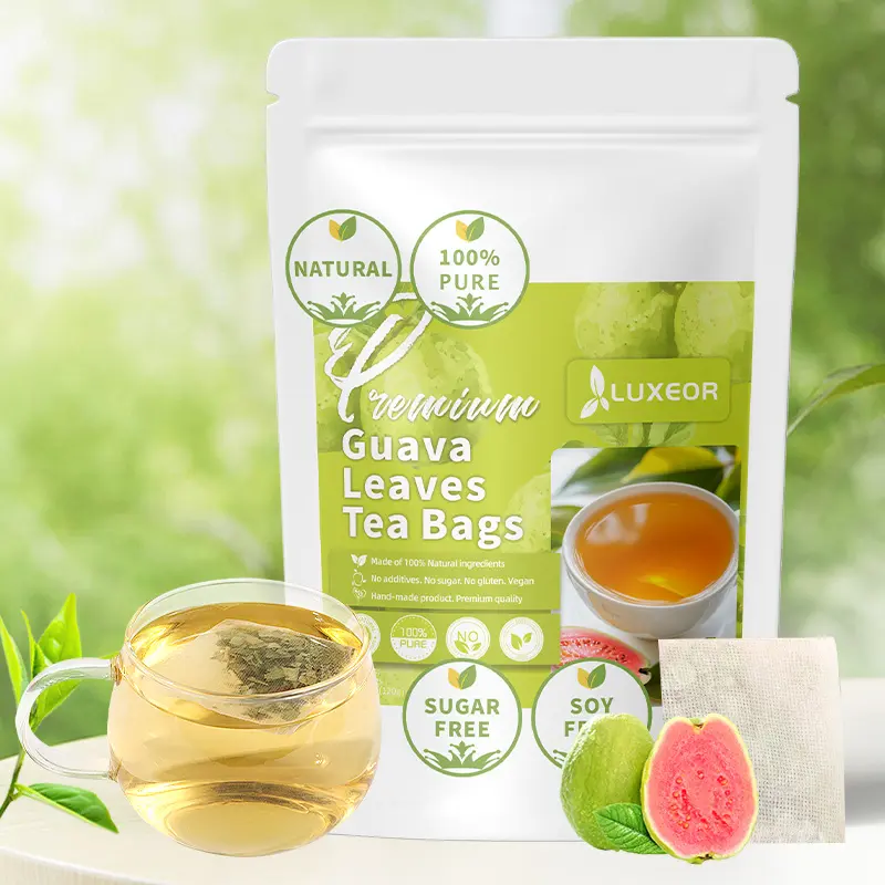 LUXEOR Premium Guava Leaf Tea - 60 Tea Bags (2g Each) - Natural Herbal Support for Digestion & Blood Sugar - Caffeine-Free - Daily Detox Drink for Wellness