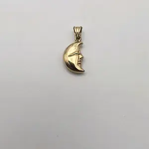 10KT Gold Moon Face Pendant