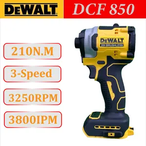 DEWALT DCF850 20V Brushless Impact Driver 3250RPM 3800IPM 3-Speed High Torque Tool for Construction & Home Repair