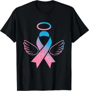 Miscarriage Ribbon - Pregnancy Loss Awareness Outfit Summer Shortsleeve Cotton T-Shirt