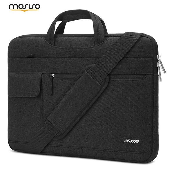 MOSISO 13-Inch Basic Synthetic Laptop Shoulder Bag for Adults - Polyester Briefcase with 360° Protection, Trolley Belt, Adjustable Strap, Velcro Pocket, Zip Closure (Ideal for Birthdays)