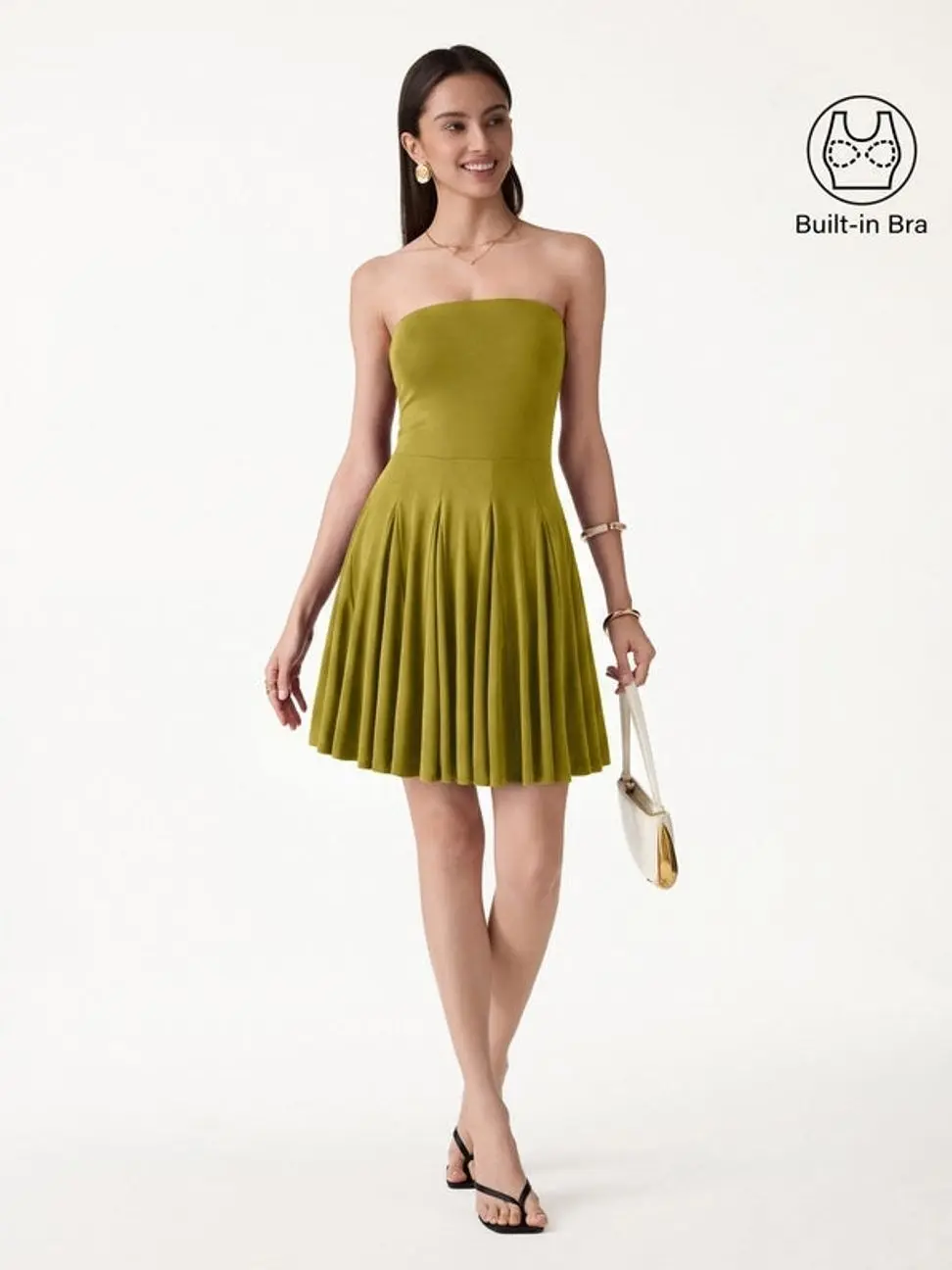 Bandeau Godet Circle Flare Mini Bra Dress Final Sale