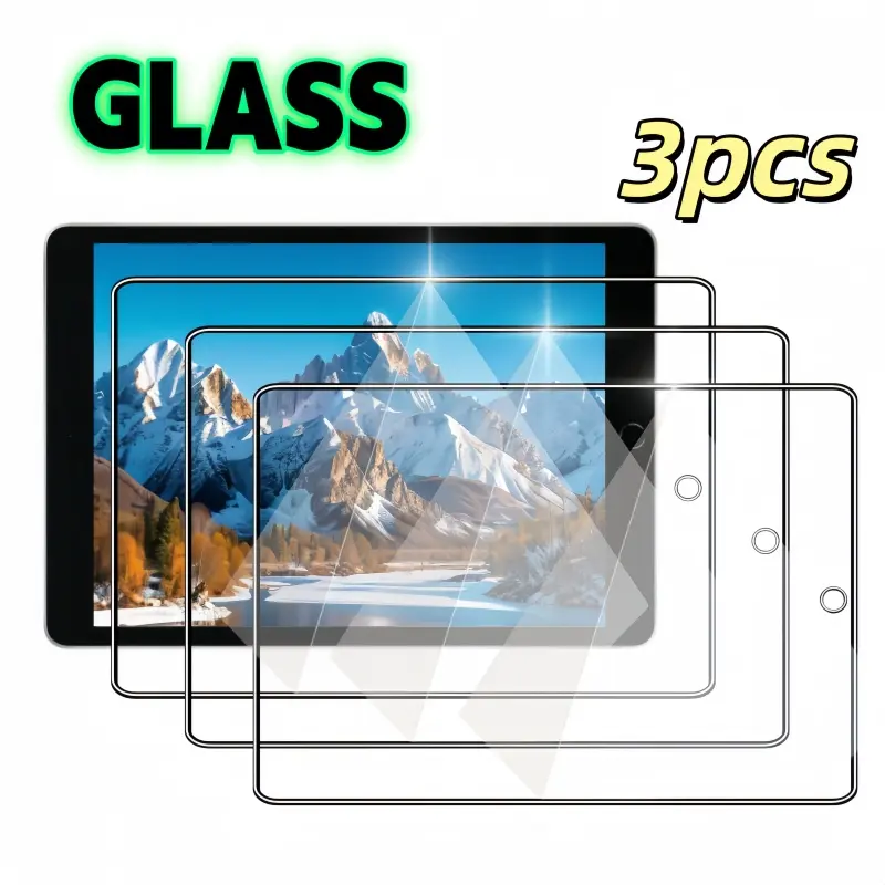 3-Pack Tempered Glass Screen Protector for iPad 9/8/7, 10.2inch (2019-2021) - Ultra Durable, Smooth Surface, Anti-Fingerprint, High Hardness Protection, Tablet Screen Protectors, iPad Tablet Accessories, Screen Protective Film, Tempered Screen Film