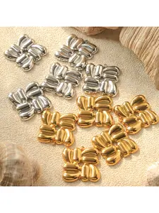 5 stainless steel square pendants - DIY jewelry accessories, geometric woven lines, super large, fashionable and simple pendants