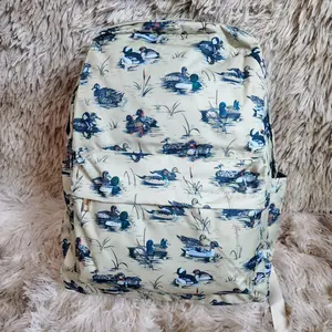 Duck printed hunting backpack children boys back to school book bags