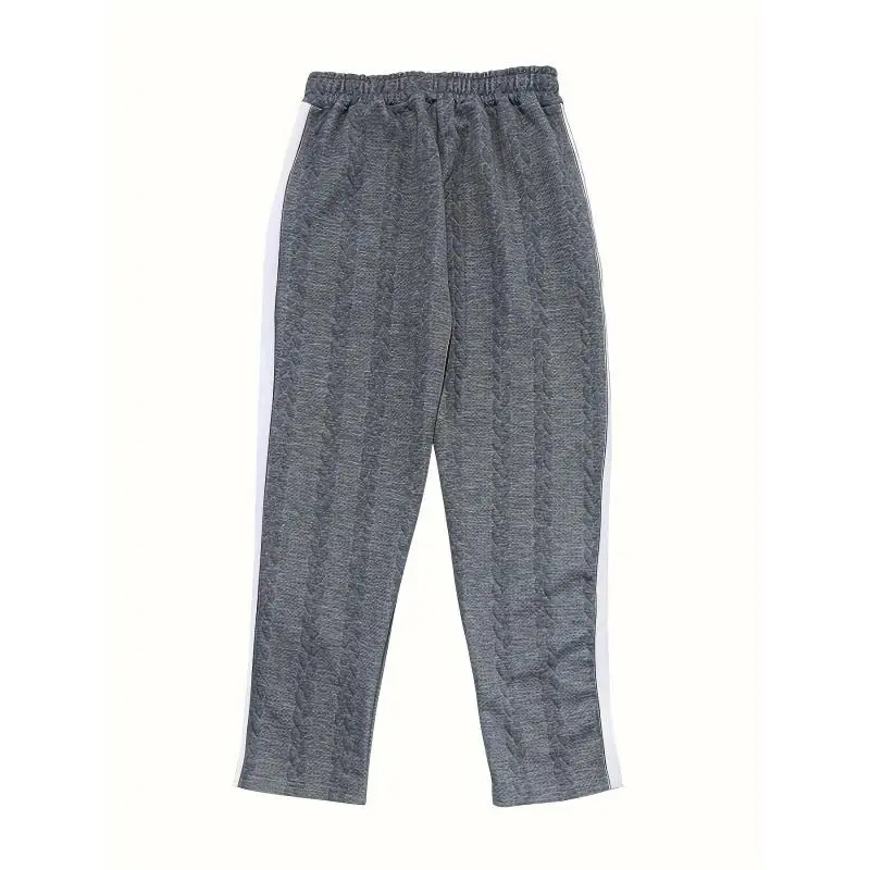Men's Jacquard Knit Joggers, Lightweight Sports Pants with Elastic Waist for Running & Gym Workouts, Menswear, Knit Fabric, Jacquard Weave, Running Joggers, Casual, Machine Washable