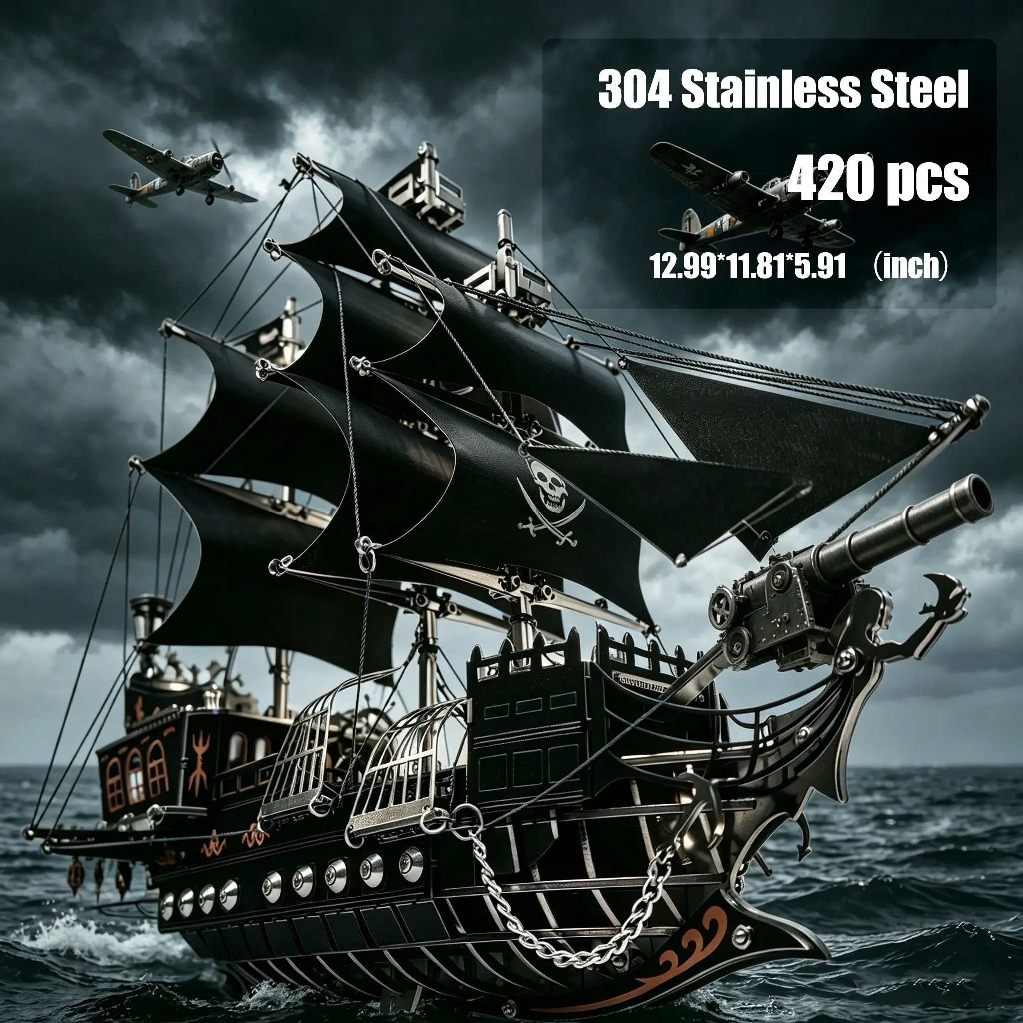 Vintage Pirate Ship Metal Mechanical Model, High Difficulty Adult Handmade Crafts 3D Puzzle, DIY Stress Relief Toy, Creative Gift, Handmade Gifts