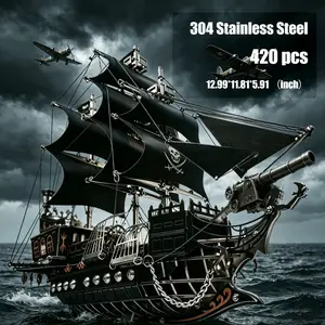 Vintage Pirate Ship Metal Mechanical Model, High Difficulty Adult Handmade 3D Puzzle, DIY Stress Relief Toy, Creative Gift