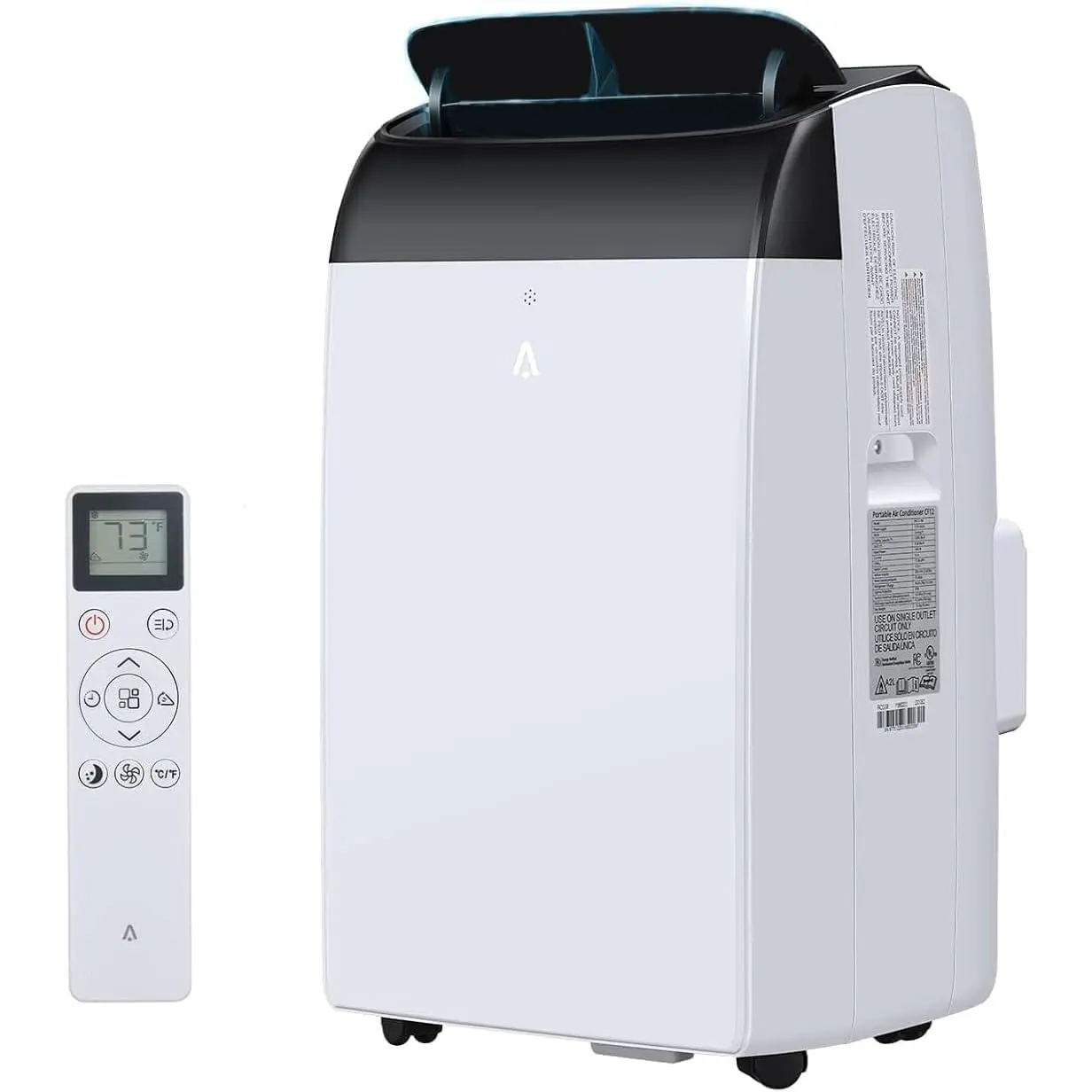 12000 BTU 3-in-1 Portable Air Conditioner for Garage, Bedroom, Dorm, Basement – Stay Cool, 550 Sq.Ft Coverage, 51dB Quiet Sleep Mode, Dehumidifier, Fan, Remote Control, 360° Casters, Complete Installation Kit