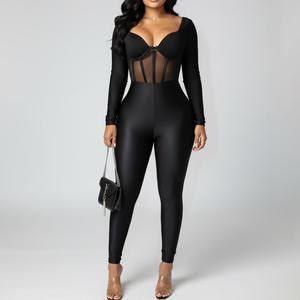 SHAPESHE Women's Sleeveed Jumpsuits Full Body Workout One Piece Bodysuit Casual Yoga Jumpsuits