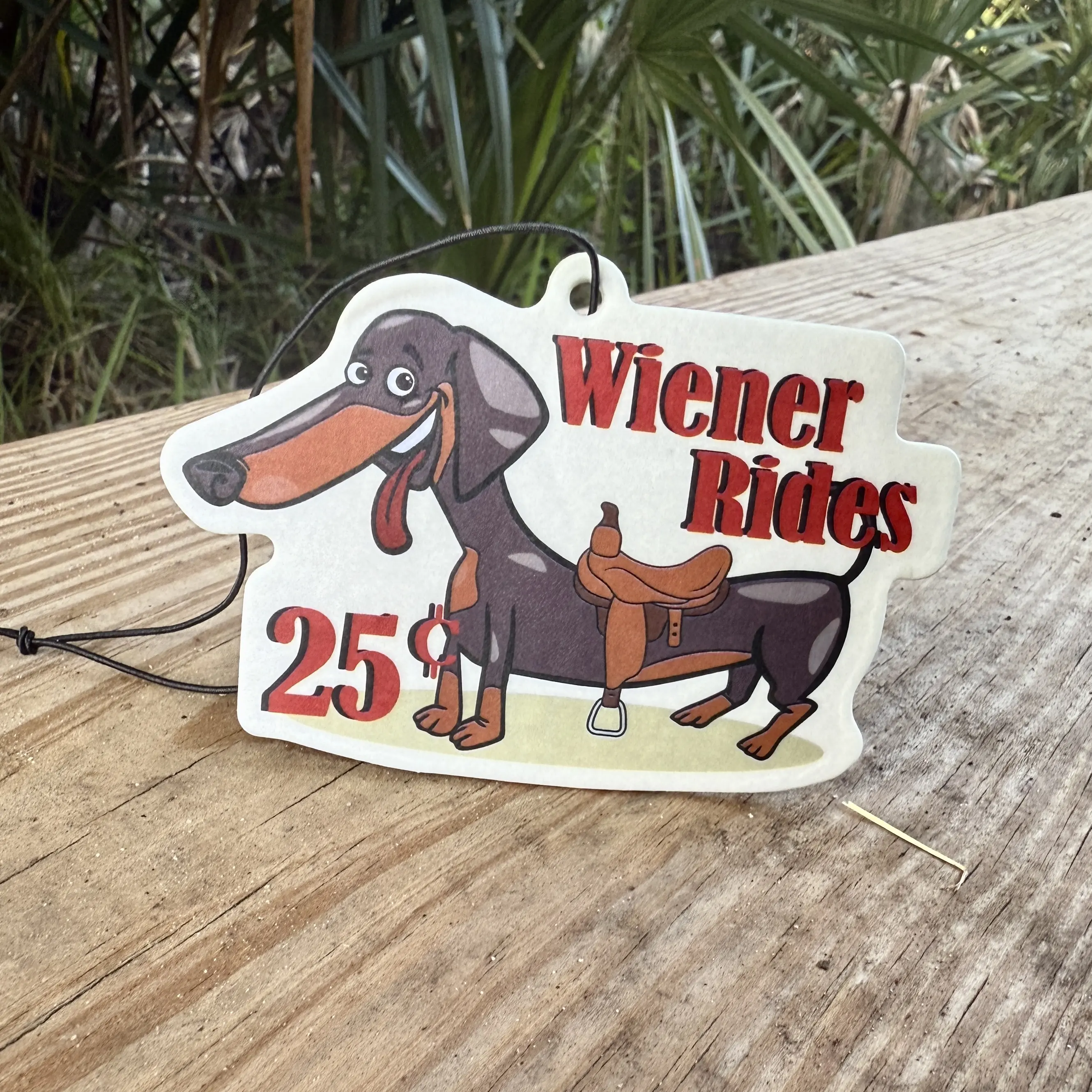 Wiener Rides 25 Cents Mini Dachshund Car Air Freshener Dark Ice Scent