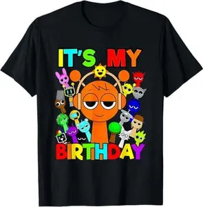 Funny sprunki shirt for kids boys girls it's my birthday T-Shirt