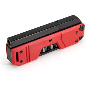 10-In-1 Multi-Tip Folding  Pocket  with Carrying Clip and Bottle Opener, Includes 3/16" and 1/4" Slotted, PH1, PH2, T15, T20, S1 and S2 Bits