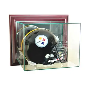 Perfect Cases  Wall Mounted Football Helmet Display Case- Cherry