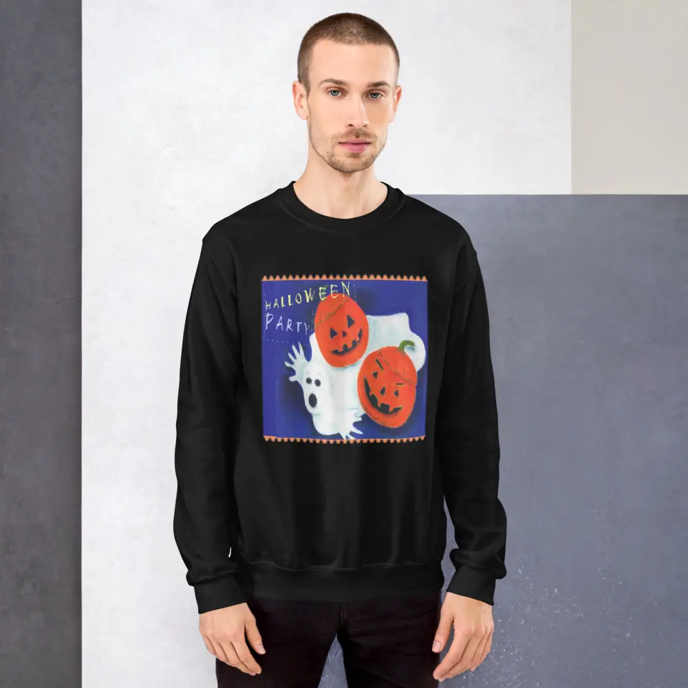 AVA Halloween Party Unisex Sweatshirt Fabric Knit - 50% Cotton 50% Polyester Classic Fit Soft Air-jet Spun Yarn Athletic Rib Knit Collar with Spandex Menswear Hem