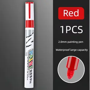 Car Paint Scratches Repair Brush Pen Waterproof Water Paint Marker Pen Car Tire Tread Care Automotive Black White Red Silver NONE