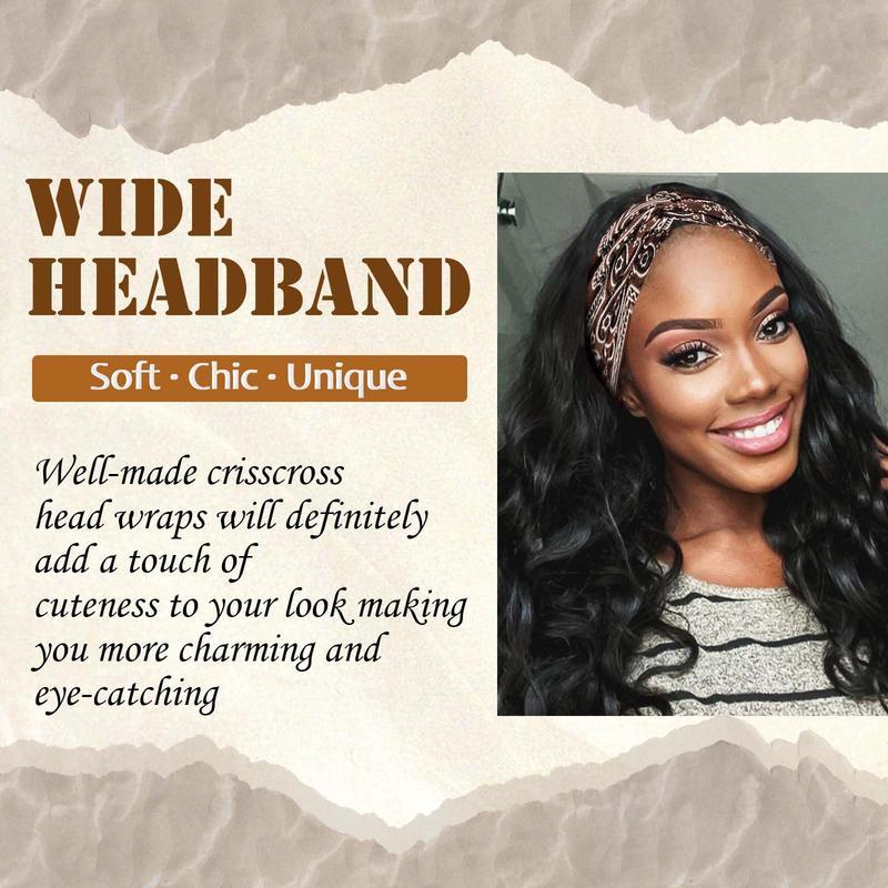 Boho Bandana Headband For Women 4pcs Wide Knotted Turban Head Wraps Cute Scarf Hairband Paisley Fashion Hair Wrap Bands Workout Accessories 4 Pack Boho Bandana Headband For Women 4pcs Wide Knotted Turban Head Wraps Cute Scarf Hairband Paisley Fashion Hair Wrap Bands Workout Accessories 4 Pack