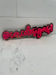 Social Media Acrylic tag, Acrylic watermark, Small Business tag, Acrylic business name